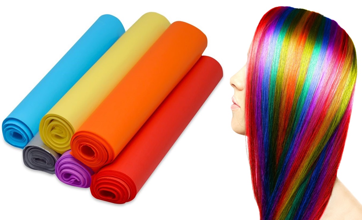 farbowanie włosów bibułą