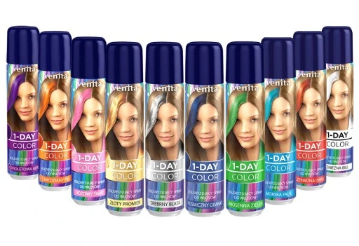 Spray koloryzujący do włosów - Venita 1-DAY COLOR - recenzja i tutorial